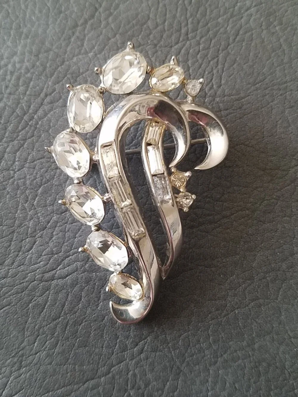 Vintage Trifari Alfred Philippe Clear Rhinestone Brooch